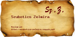 Szubotics Zelmira névjegykártya